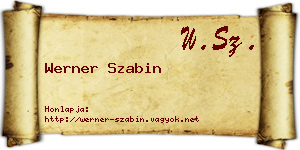 Werner Szabin névjegykártya